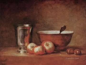 Jean Baptiste Simeon Chardin Painting - The silver cup still life Jean Baptiste Simeon Chardin